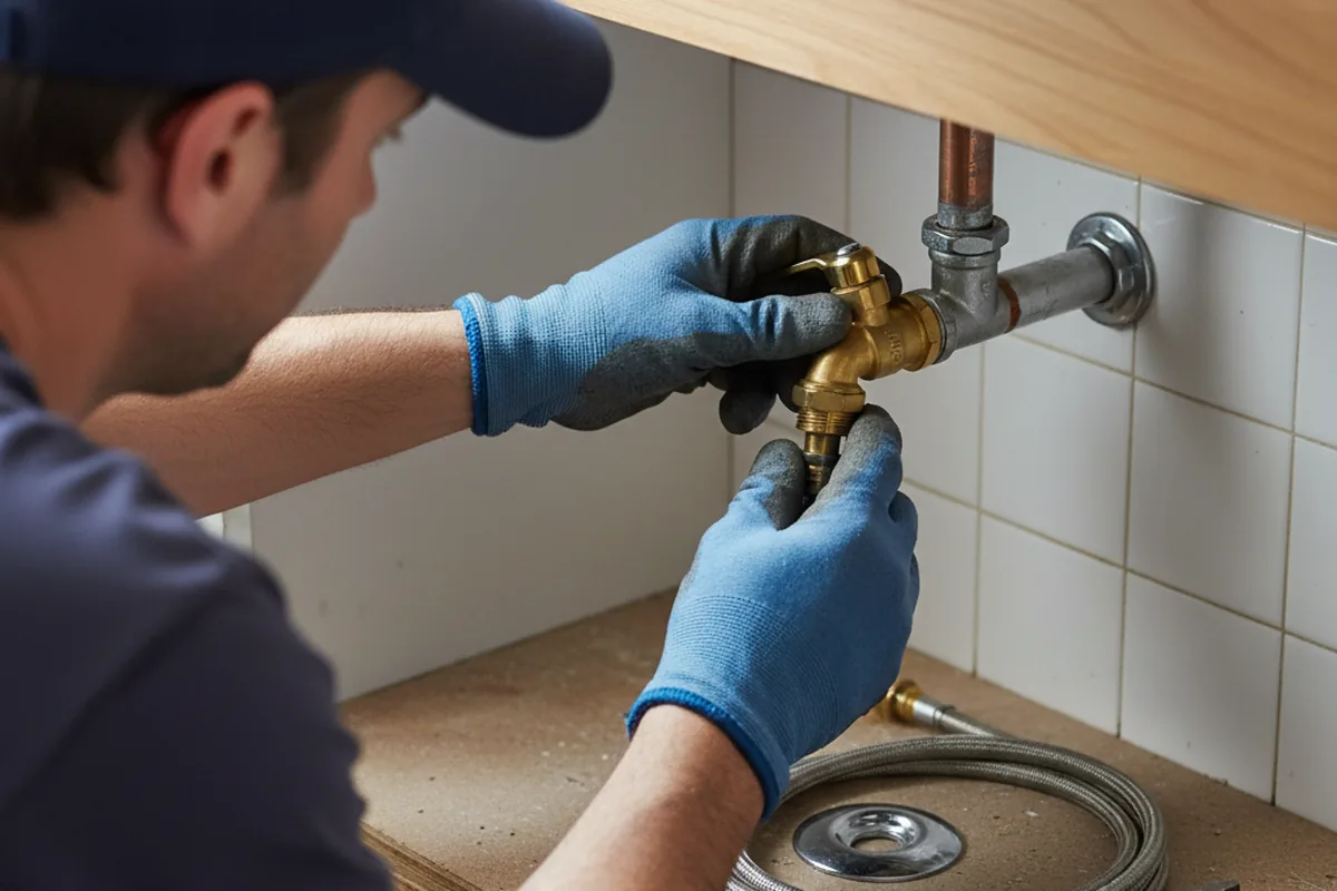 Shutoff valve and fitting work during Burst Pipe Repair in Kalispell
